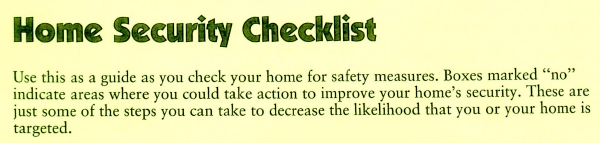 Home Security Checklist
